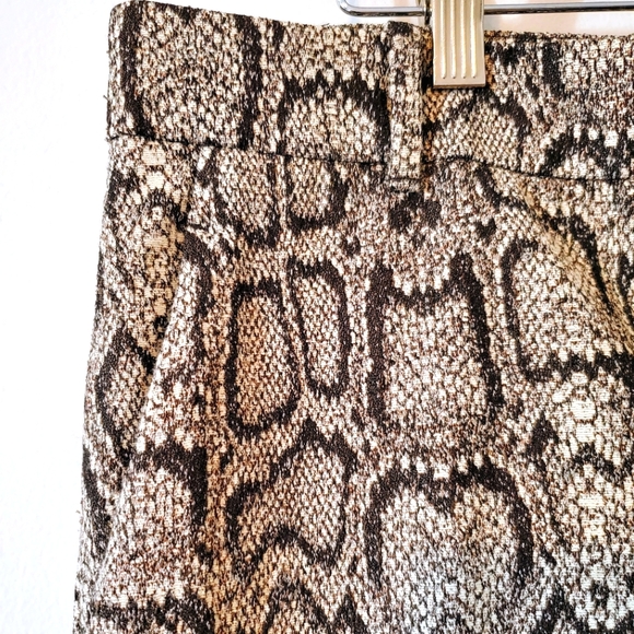 Zara Snakeskin Straight Ankle Pants - Beige Brown Size 10 - Picture 6 of 12